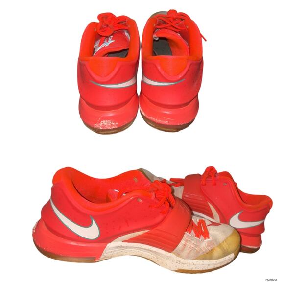 Size 8 Nike KEVIN DURANT 7 Christmas Egg Nog Bright Crimson/Ivory Sneakers - Picture 4 of 5